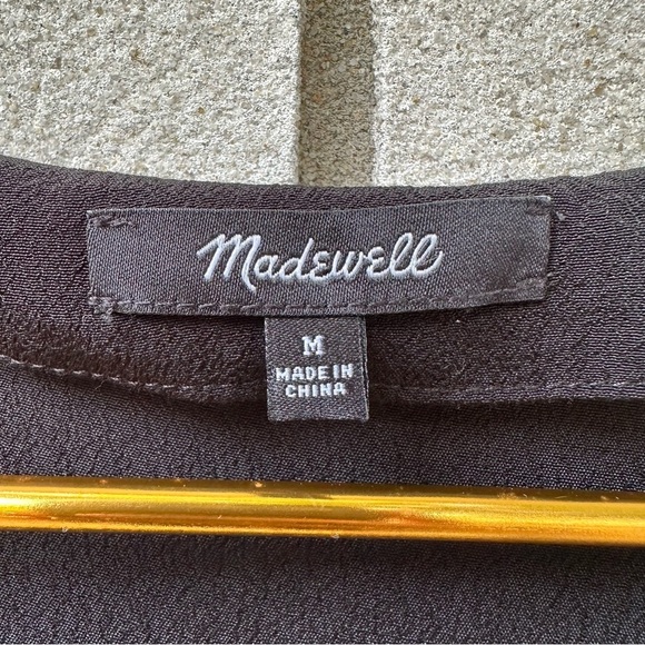 Madewell Side-Button Easy Dress Black Viscose Shift Dress Size M Minimalist - Picture 5 of 10